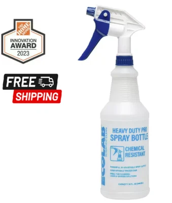 ECOLAB - 32 oz Heavy Duty Pro Spray Bottle, 3X Spray Output vs Standard Sprayers