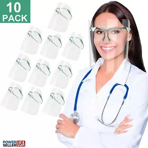 Paquete de 10 - Protectores faciales con marcos de gafas de salvia cómoda protección antiniebla - Imagen 1 de 8