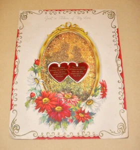 Beautiful 1945 WWII Hallmark Card w/ 2 Intertwining Hearts From Husband to Wife - Picture 1 of 10