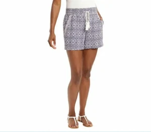 Pantalones Cortos Briggs Mujer Mezcla Lino Azul Talla Grande Nuevos con Etiquetas - Imagen 1 de 4