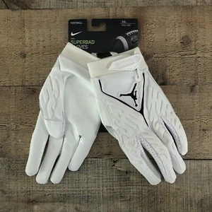 Nike Jordan Football Gloves Mens Size 3XL  White Black Superbad 6 DM0052-102 - Picture 1 of 4