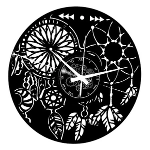 Orologio in Vinile da Parete Vintage Acchiappasogni Dream Etnico Dreamcatcher - Foto 1 di 5