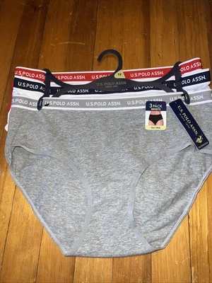 США Polo Assn женщин нижнее белье трусики 3 упаковки трусы ярлык бесплатный размер 1 X (XL) - Изображение 1 из 4