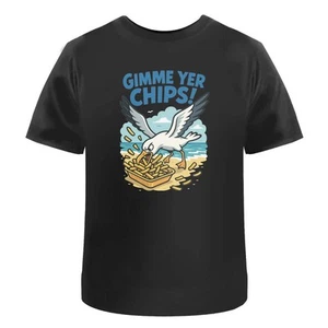 'Gimme Your Chips Seagull' Unisex T-Shirt - 100% Cotton (S-XXL) (TA054908) - Picture 1 of 15