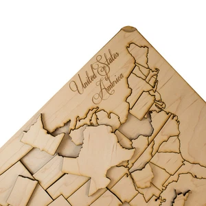 50 State American Puzzle Map - Art Kit - Raw Wood 12x18 - Picture 1 of 2