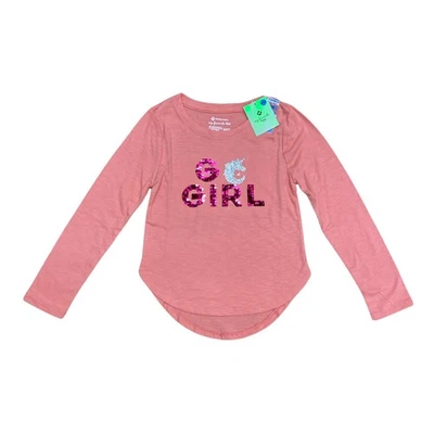 Member's Mark Girl's Favorite Long Sleeve Sequin & Glitter T-Shirt - Image 1 of 2