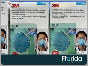 SET BESTEHEND AUS 100 3M HEALTH CARE N95 1860 PARTIKEL-ATEMSCHUTZMASKE UND CHIRURGISCHE MASKE ** - Bild 1 von 6