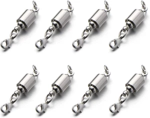 Magnetic Necklace Clasps and Closures, 6Mm, 8Pcs, Silver - Picture 1 of 12