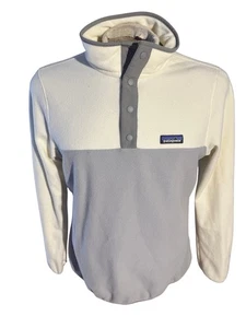 Pullover polar Patagonia para mujer ligero Synchilla Snap-T gris blanco L SP20 - Imagen 1 de 8