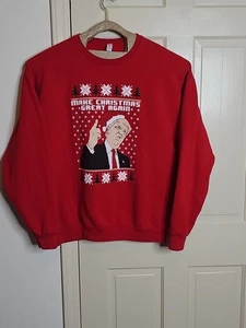 Donald Trump Make Christmas Great Again Size XL Funny Ugly  Men Sweatshirt - Picture 1 of 15