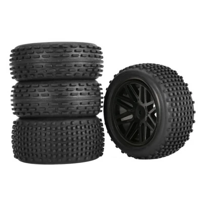 4Pcs Rubber Wheel Tires Wheel Hub For Wltoys 1/10 1/12 1/14 104001 124019 RC Car - Image 1 of 4