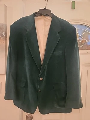 Abrigo Deportivo LaCrosse Para Hombres Pana Botón Navidad Verde 46 Reg Bonito Foto 1 de 4