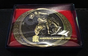 A Bronc Twister Horse & Cowboy CM Russell Westerner Collection Messing Gürtelschnalle - Bild 1 von 6