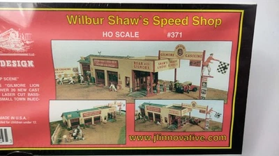 JL Innovative Design HO Building Kit 371 Wilbur Shaw's Speed Shop Wood Kit - Image 1 of 4