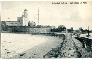 AK Ostseebad KOLBERG /KOLOBRZEG /Pommern Mole, Lotsenhaus am Hafen 10er - Picture 1 of 1