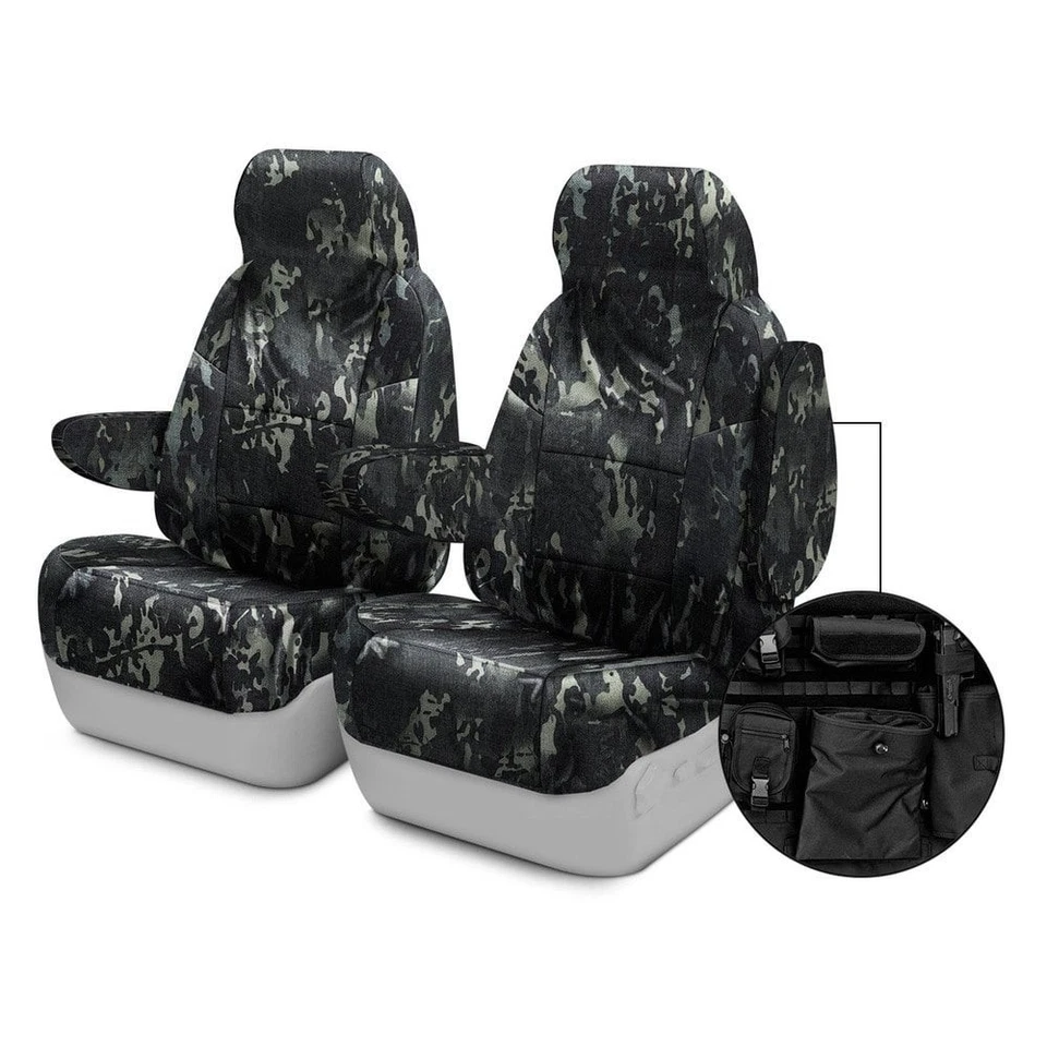 For Toyota Corolla 05-08 Multicam 1st Row Tactical Camo Black Custom Seat Covers - Image 1 of 4