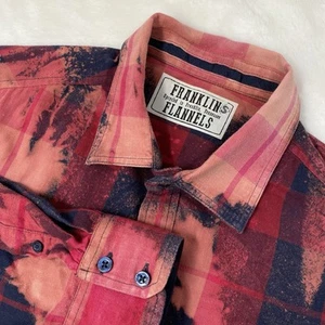 Camisa Franklin Franelas Tinte Blanqueador Cuadros Reciclada Para Hombre Pequeña Rosa - Imagen 1 de 6
