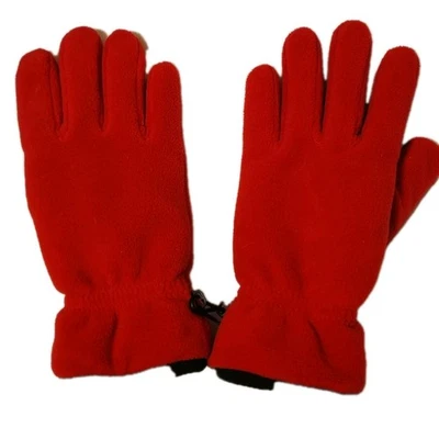Guantes de vellón Lands End ThermaCheck talla pequeña borde rojo y negro Foto 1 de 4