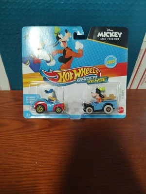 2025 Hot Wheels Racer Verse Donald Duck & Goofy Disney Mickey And Friends 2 Pack - Image 1 of 4