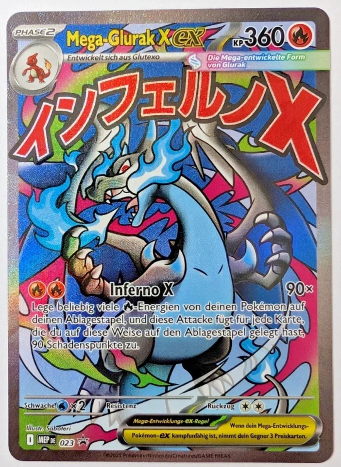 Mega Glurak X EX MEP 023 Promo Fatale Flammen, Deutsch, NM, Ultra Premium Koll. - Bild 1 von 1