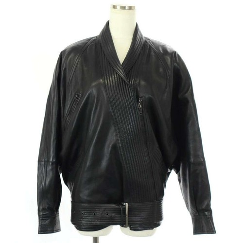 GIANNI VERSACE giacca pelle kimono vintage anni 80 nera senza notazione usata MESC 0