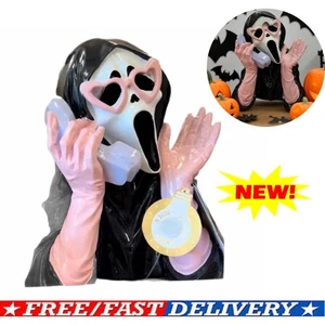 Halloween gruseliges Mädchen Schrei Geist am Telefon - rosa/schwarz Lachen Sound Licht-heiß} - Bild 1 von 11