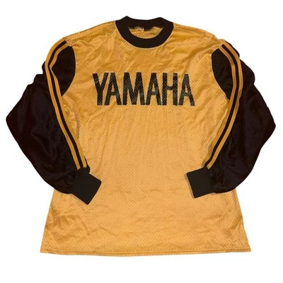 Vintage 70s Yamaha Motorcycle Motocross Jersey Motocross Size Large Yellow - Image 1 of 4