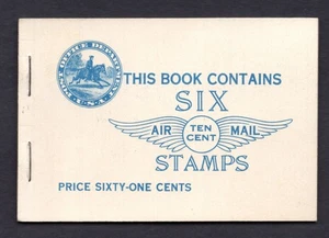 US AIR MAIL 1928 FULL BOOKLET SCOTT #BKC1 TWO PANES ONE PANE HAS SEPARATION - Picture 1 of 2