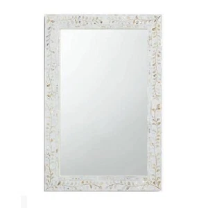 White Handmade Printed Bone Inlay Beautiful Mirror For Home Decor 20Wx30Hx1D - Picture 1 of 4