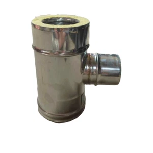 Raccordo a T90° inox doppiaparete diam.100 int/150 est uscita 100 Monoparete (F) - Imagen 1 de 1