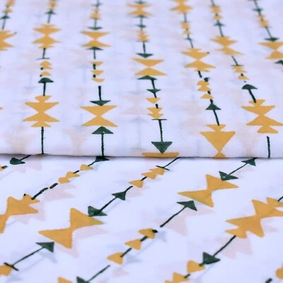 Indian Hand Block Printed Cotton Sewing Voile Dressmaking Fabric Running 10Yard - Image 1 of 4