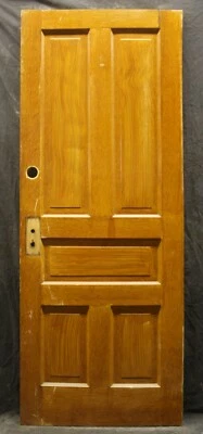 3 avail 29.5"x79" Antique Vintage Old SOLID Wood Wooden Interior Doors 5 Panels - Image 1 of 4