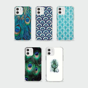 CASE FOR IPHONE 15 14 13 12 11 SE 8 PRO SHOCKPROOF PHONE COVER PEACOCK FEATHERS - Picture 1 of 22