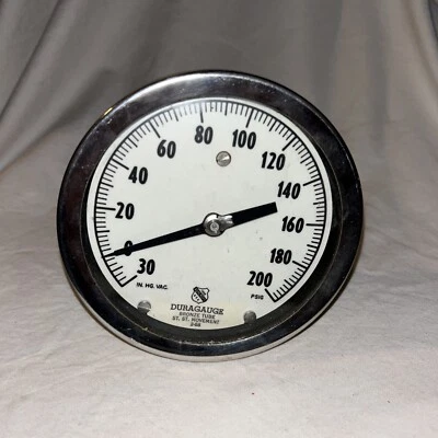 Ashcroft 6" Duragauge 200 PSI 1/4" NPT Lower Connect A4 - Image 1 of 3