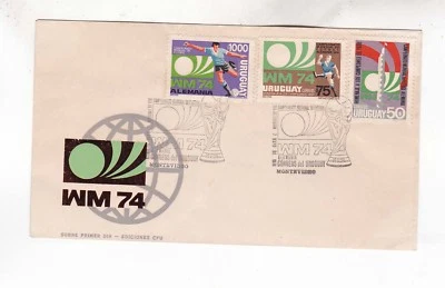 uruguay 1974 Sc 879/881 world cup,munich ,set on FDC         k1357 - Image 1 of 2
