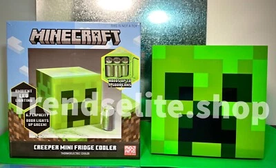 Minecraft Green Creeper Mini Fridge w/Ambient LED Lighting (6.7L, Up To 9 Cans) - Image 1 of 4