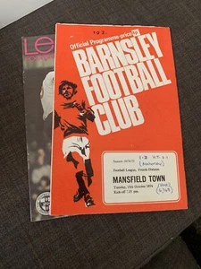 1974/75 Barnsley V Mansfield Town Football/Soccer Programme - Picture 1 of 3