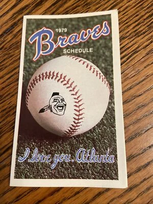 1979 Altanta Braves Pocket Schedules Lot of 9 (8 Have Different Sponsors) - Image 1 of 4