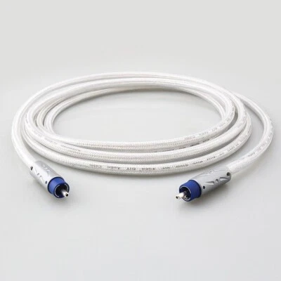 Pure Solid Silver 75 Ohm RCA Hifi Digital Coaxial Audio Cable Subwoofer Cable - Image 1 of 4