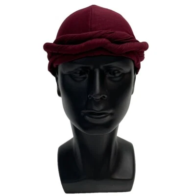 Turbante halo preatado satinado para hombre y mujer S,M rojo Foto 1 de 4