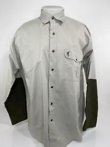 BROWNING SUPER NATURALS - Embroidered Snap Padded Shoulder Shooting L / XL Shirt - Picture 1 of 7