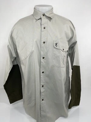BROWNING SUPER NATURALS - Embroidered Snap Padded Shoulder Shooting L / XL Shirt - Image 1 of 4