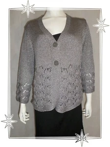 @ - Gilet Cardigan Grosses Mailles Gris Brillant Affinités Armand Thiery T 3 - Imagen 1 de 5