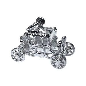 STERLINGSILBER BEWEGLICHES JUBILÄUM DER KÖNIGIN KRÖNUNG COACH CHARM - Bild 1 von 3