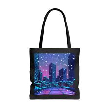 Neon Snowy Tokyo themed Tote bag