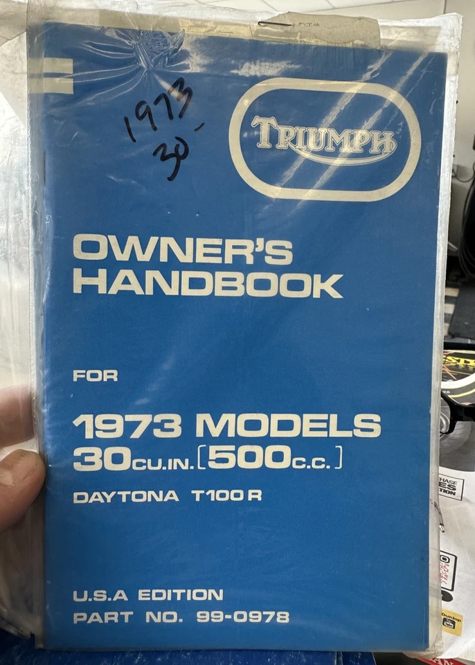 Triumph Owners Handbook 1973 500 Daytona Owners Handbook Foto 1 de 1