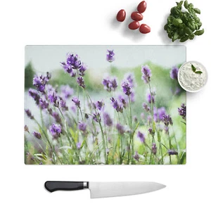 Lavanda Vol.1 Tagliere per Cucina Vetro Protezione Superficie Piano Lavoro Salva - Foto 1 di 6