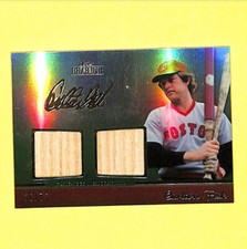 2011 Topps Tribute Carlton Fisk 36/75 Dual Bat Relic Card Red Sox HOF 