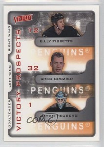 2001 Upper Deck Victory Billy Tibbetts Greg Crozier Johan Hedberg Bill Rookie RC