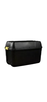 Strata 175 Litre Heavy Duty Trunk On Wheels Black Yellow Clip Handle Extra High  - Image 1 of 2